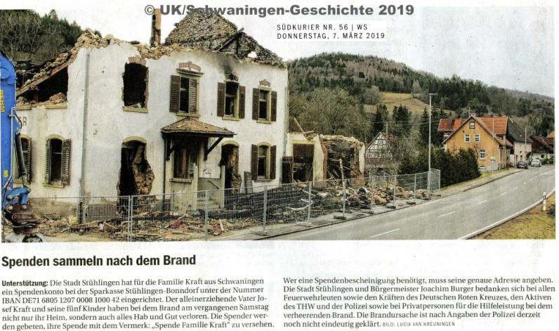 Brand Gasthaus Adler Schwaningen März 2019