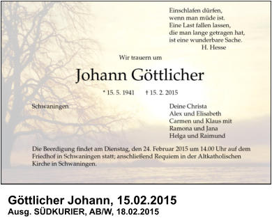 Johann Göttlicher, 15.02.2015