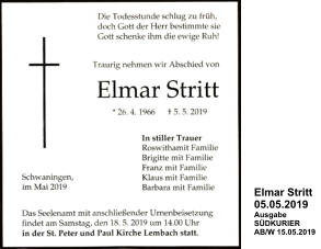 Stritt Elmar, 05.05.2019