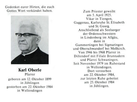 Pfarrer Karl Oberle