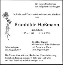 Brunhilde Hoßmann 13.08.2019/SK/AB 20-08-2019